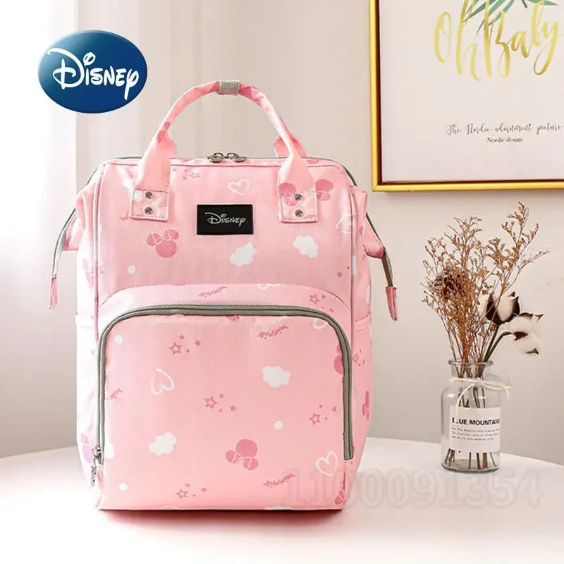 Disney Mickey Original New Diaper Bag Backpack Luxury Brand Baby Diaper Bag Large Capacity Multi-Function Cartoon Baby Bag