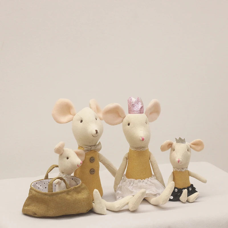 Legmic Toys for Kids Cute Baby Dolls Boy Girl the Mouse Family Mini Plush Doll House