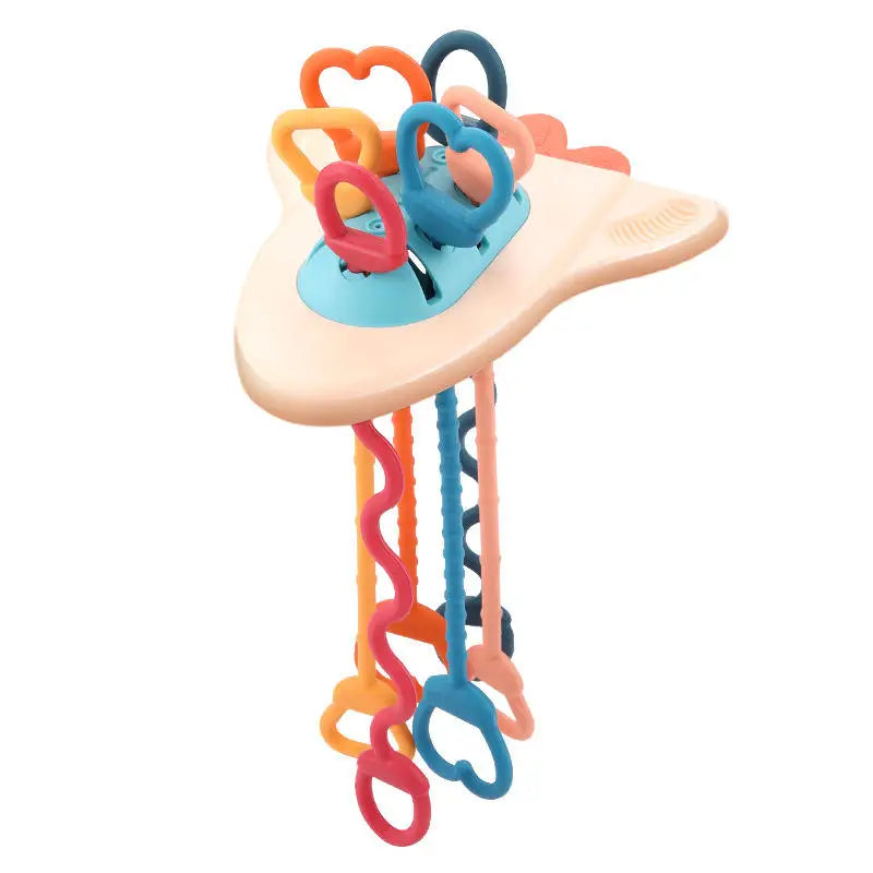 Baby Sensory Montessori Toys Silicone Pull String Toy for 0 12 Months Teething Toy Motor Skill Activity Toys for 1-3 Year Babies