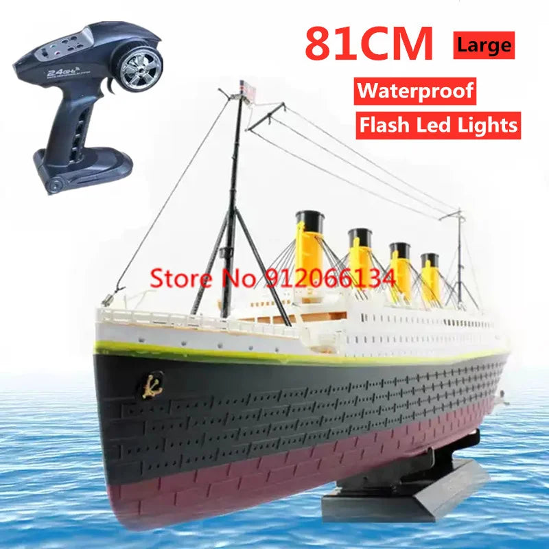 81CM Large Simulation RC Ship Toy 1:325 Sea Grand Cruise Ship Flash Led Lights Waterproof Boat Professional Ship Water Toy Gifts